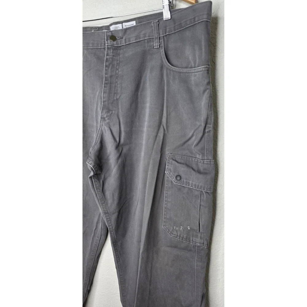 Lapco Men 40x34 Fire Resistant Reinforced Straight Cargo Work Pants Gray Pockets